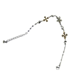 Custom Cross 18K Gold Plated Religion Jewelry Chain Link Bracelet