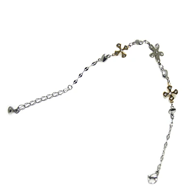 Custom Cross 18K Gold Plated Religion Jewelry Chain Link Bracelet