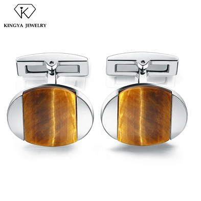 Fashion oval shape wood men's custom cuff link cufflink
