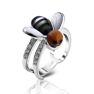 Wholesale Natural Stone Silver Jewelry Men Gay Animal Shaped Ring