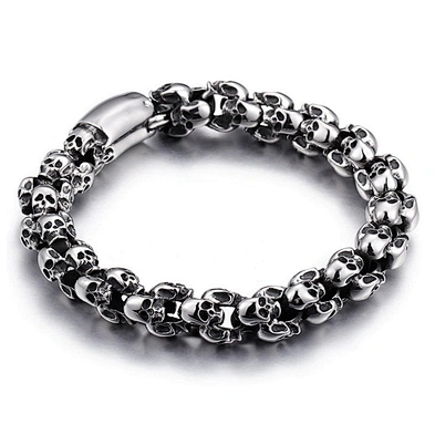 Leisure style black skull design men chain bracelets