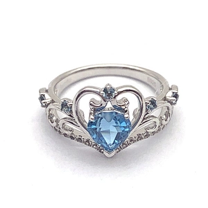 925 silver custom design crown shape cz diamond engagement ring gold fashion jewelry
