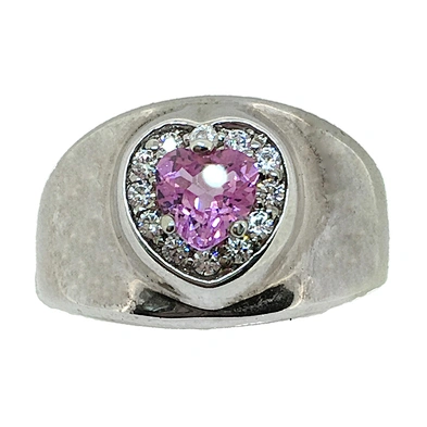 Anniversary pink heart stone 8k diamond engagement ring