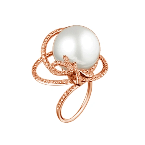 Rose gold plating beauty knot pearl silver second hand rings
