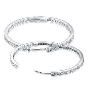 2019 latest model cz inlaid silver fashion hoop earrings