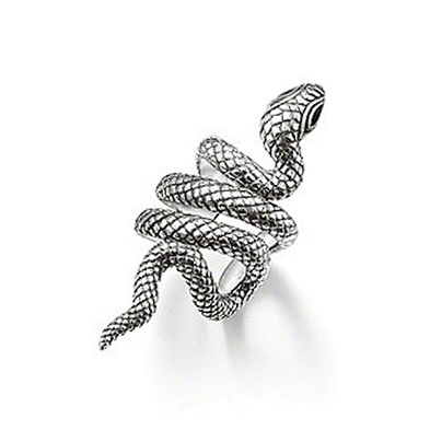 Shiny polished snake shaped silver jewelry ear cuff