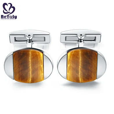 Wholesale cheap stainless steel wooden shell oval cufflinks