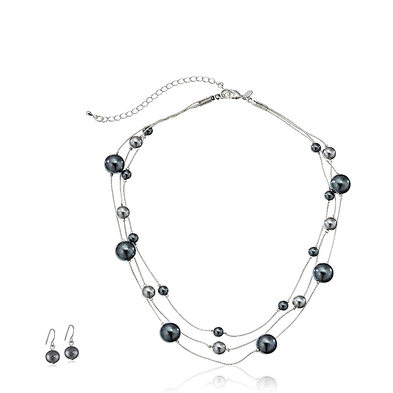 Flower With Multi Chain Design Silver Diy Pearl Necklace