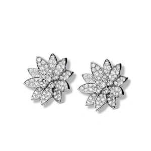 Wholesale brilliant flower cz silver wedding jewelry sets