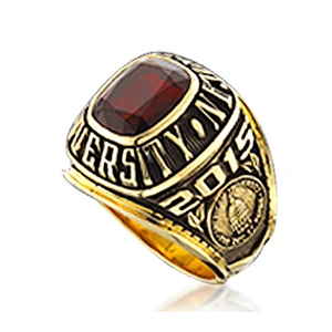 BA university class 18k gold plated zircon school jewelry bijou