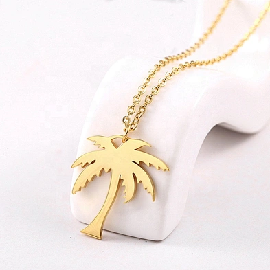Tree Shape Silver Gold Rose Gold Plated Stainless Steel Necklace Punk