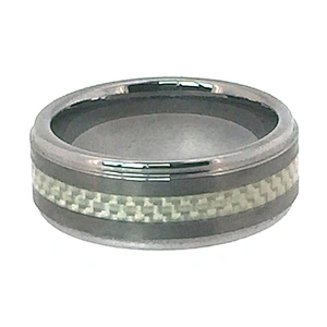 Engagement mesh carbon fiber ring blank in stainless steel