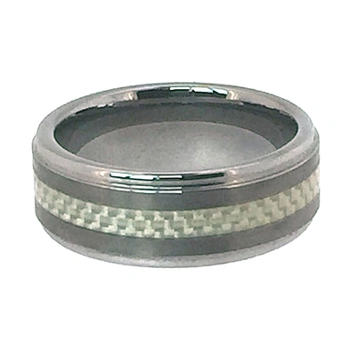 Engagement mesh carbon fiber ring blank in stainless steel