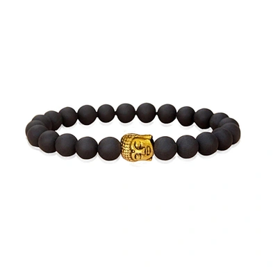 Seed bead solid gold budda handmade bracelet men's jewellery