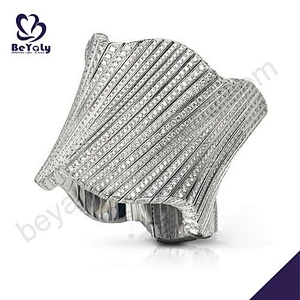 Refined cz channel setting silver jewelry metal stone bangles