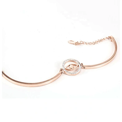 Girls simple fashion stainless steel rose gold bracelet, 18k gold devil's eye bracelet