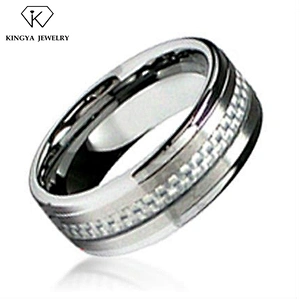 Engagement mesh carbon fiber ring blank in stainless steel