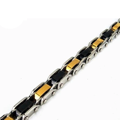 Boutique stainless steel black enamel 14k solid gold jewelry