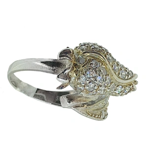 Flower shape customized engraving finger golden plated rings