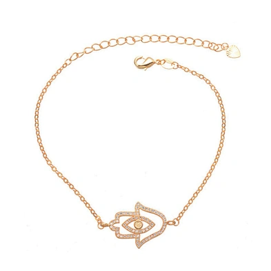 Fashion fancy gold hand chain hamsa bracelet design for girl