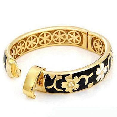 Best price flower engraved 18k gold bracelets for men