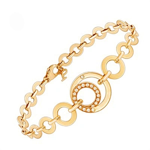 Circle design cz sterling silver gold plated bangle