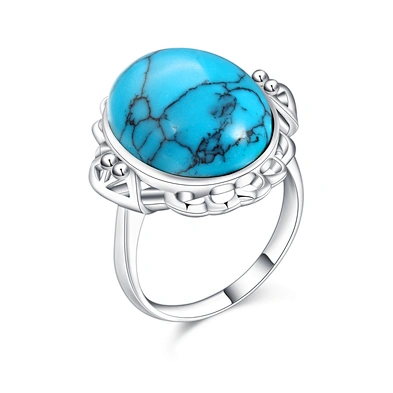 High quality silver blue stone finger ring designs for girls