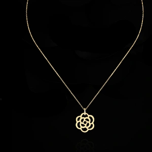 Gold rose flower design silver jewelry ribbon choker necklaces