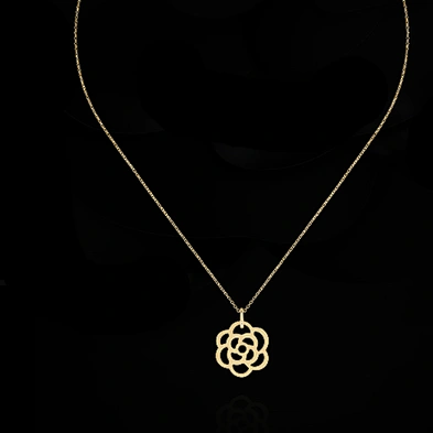 Gold rose flower design silver jewelry ribbon choker necklaces