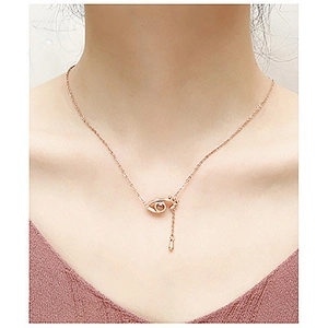 Rose Gold Evil Eye Pendant Projection I Love You Necklace 100 Languages