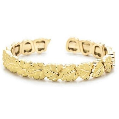 925 silver leaf design fashion fake gold bangle
