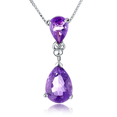 Delicate amethyst silver austrian crystal costume jewelry