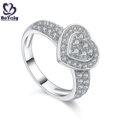 Silver jewelry aaa zircon heart wedding 5925 silver ring diamond