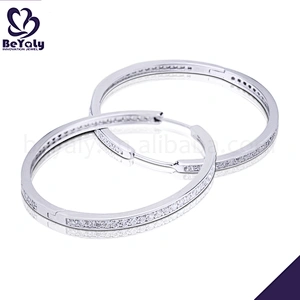 Elegant cz sterling silver ring type earrings