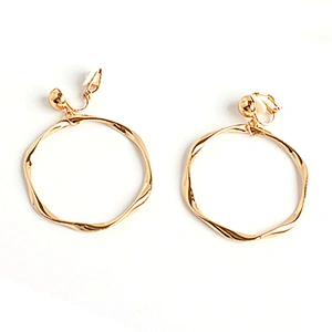 Simple geometric large circle earrings, without piercings exaggerated earrings