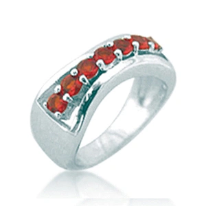AAA cubic red stone silver jewelry tanzanite white gold ring