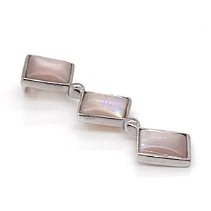 Graceful Popular Silver Square Design Pink Crystal Shell Female Favor Pendants