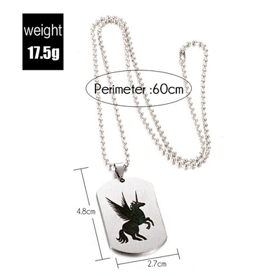 Custom stainless steel chain men unicorn pendant necklace jewelry
