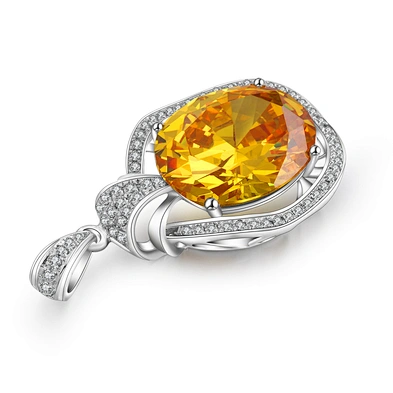 Fashion silver 925 cage locket yellow citrine pendant