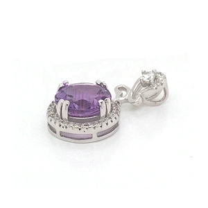 Engravable Silver Round Charms Pendant Wholesale, Purple Turquoise Jewelry Crystal Glass Locket Round Pendant