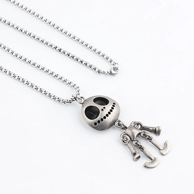 Ying Yang Charm Zombie Stainless Steel Cremation Skull Pendant