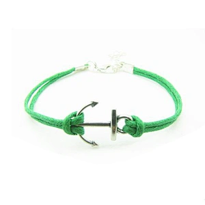 Custom simple black bracelet with anchor
