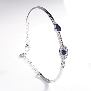 Fashion Zircon Adjustable Cord Evil Eye Charm Bracelet Women Wholesale