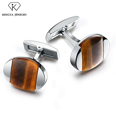 Fashion oval shape wood men's custom cuff link cufflink