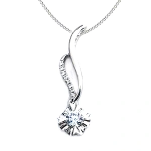 Fashion women shiny cz flower infinity necklace silver