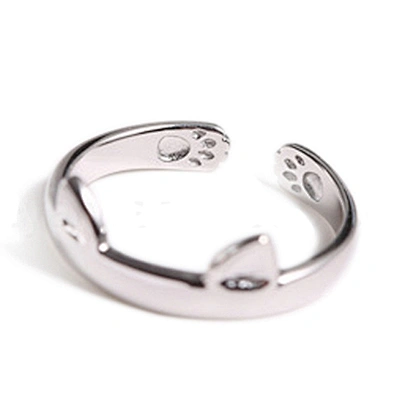 Simple open cat jewelry pussy ring set for women