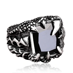 Engagement pure 925 silver zircon platinum poison ring for men