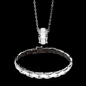 Black design wholesale silver necklace and bracelet set