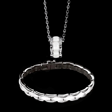 Black design wholesale silver necklace and bracelet set