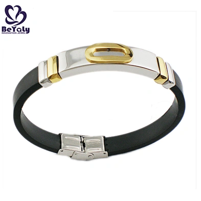 Cheap black leather beyaly jewelry titanium bangle